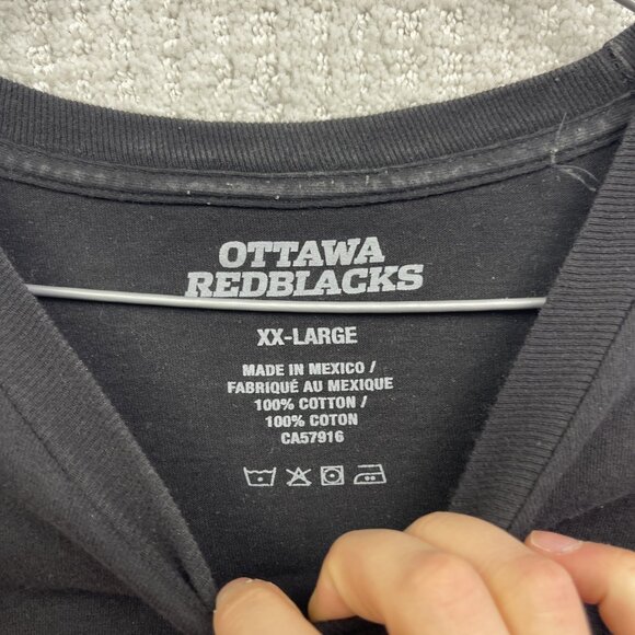 Ottawa Redblacks Long sleeve T-Shirt Mens XXL CFL Football Black / Red Canada - Picture 5 of 13